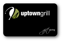 uptown grill logo over black background